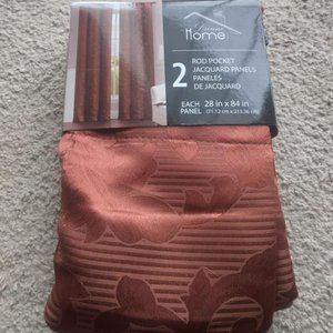 Dream Home 2 Rod Pocket Jacquard Panels 28 x 84 Spice